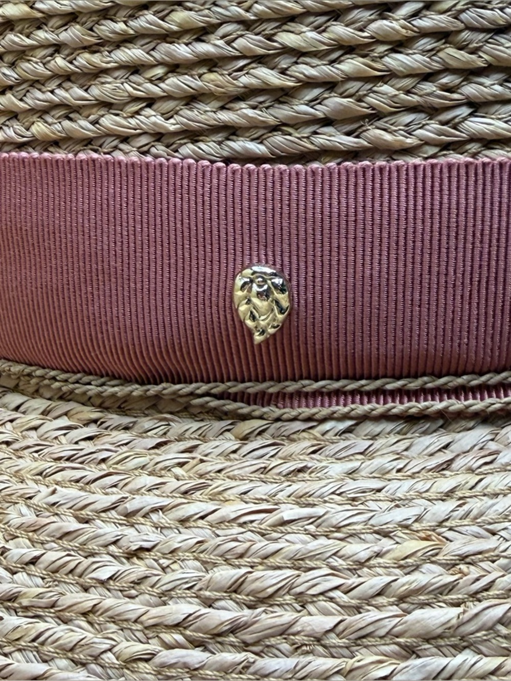 HELEN KAMINSKI NEWPORT SB RAFFIA WOMENS MEDIUM UPF 50 HAT NOUGAT/GUMBLOSSOM NEW - Picture 3 of 10